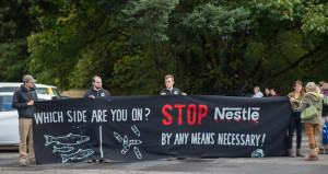 Nestle protest banner